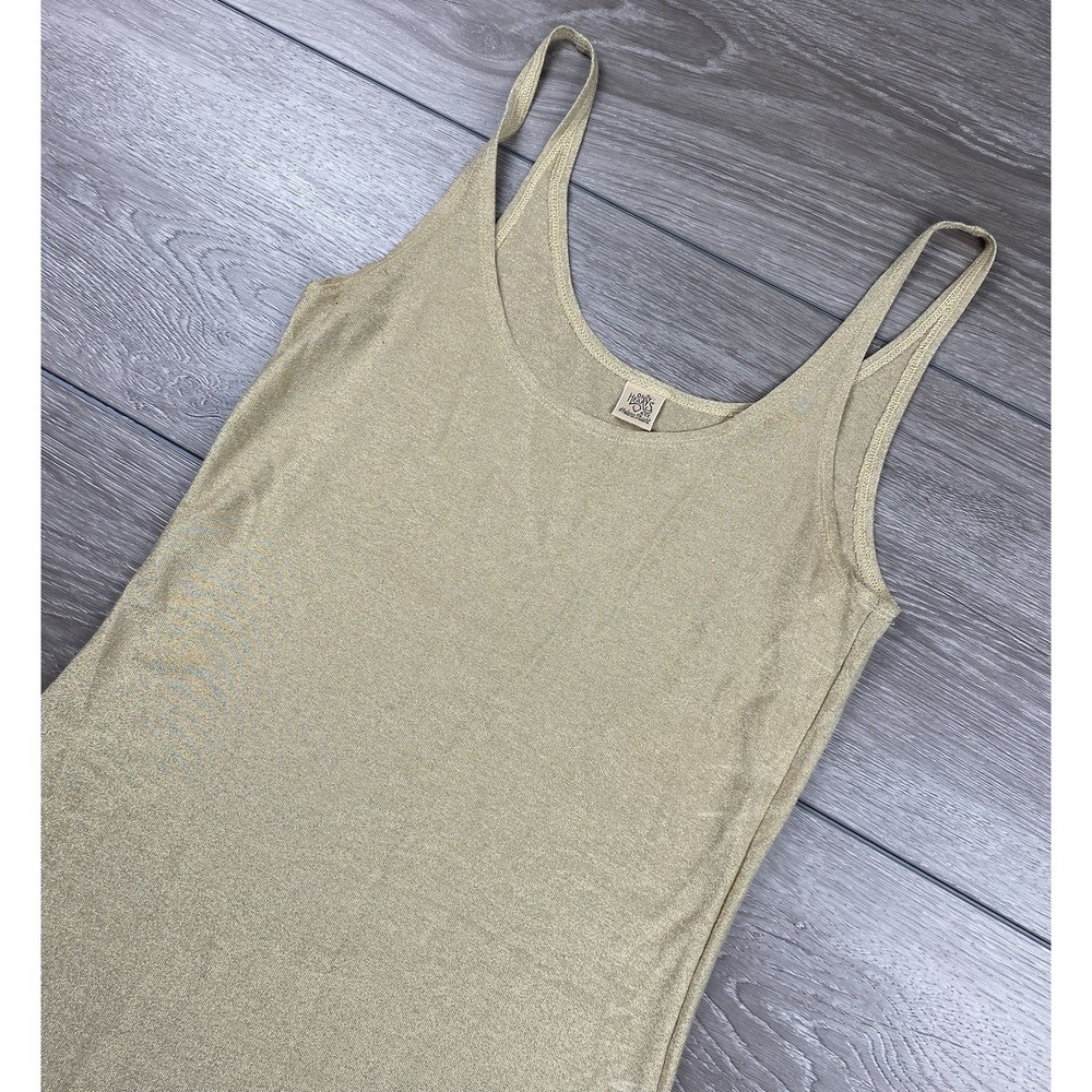 Only Hearts NYC Womens Sleeveless Metallic Tank Sand Size M Read
